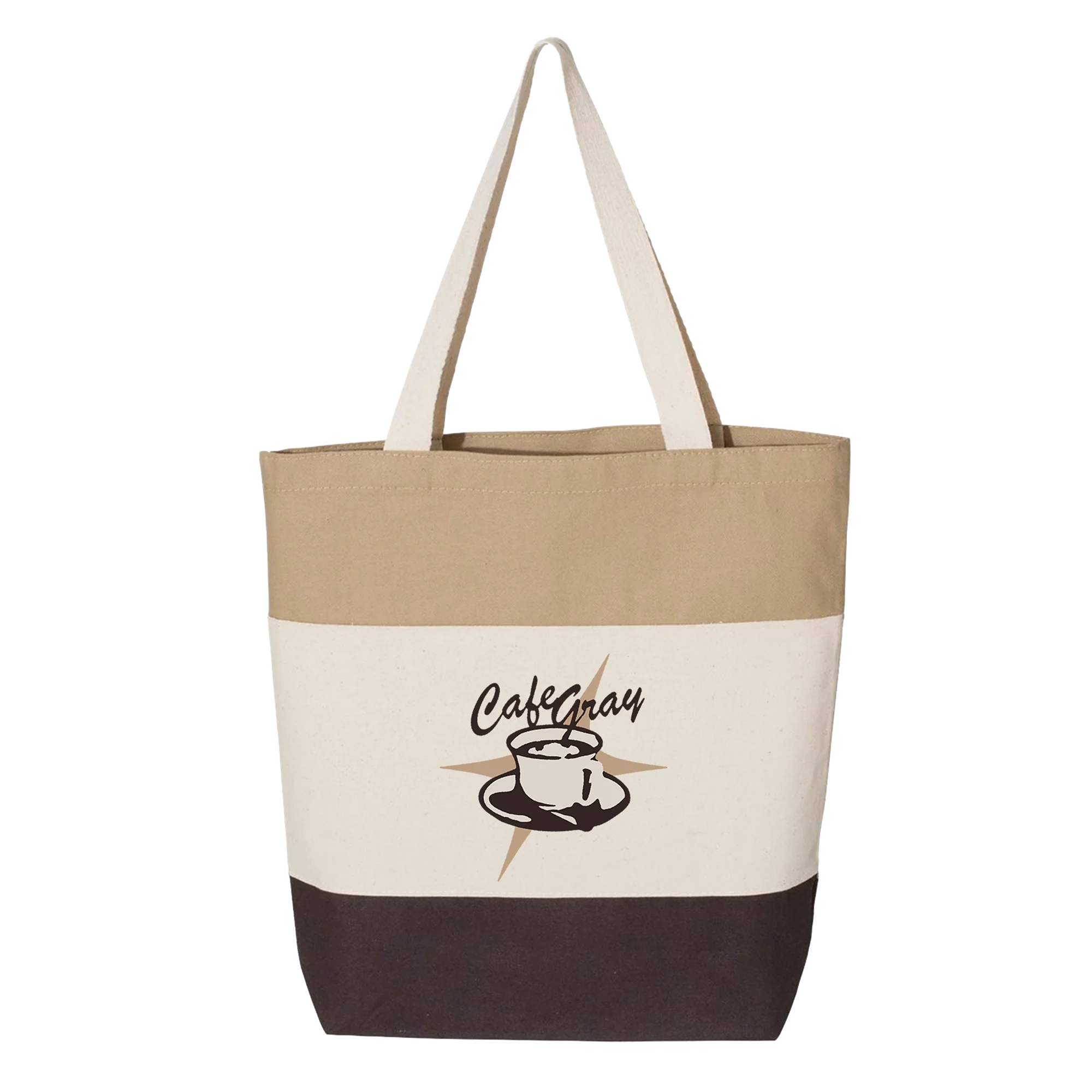 Cafe Gray Striped Weekender Tote