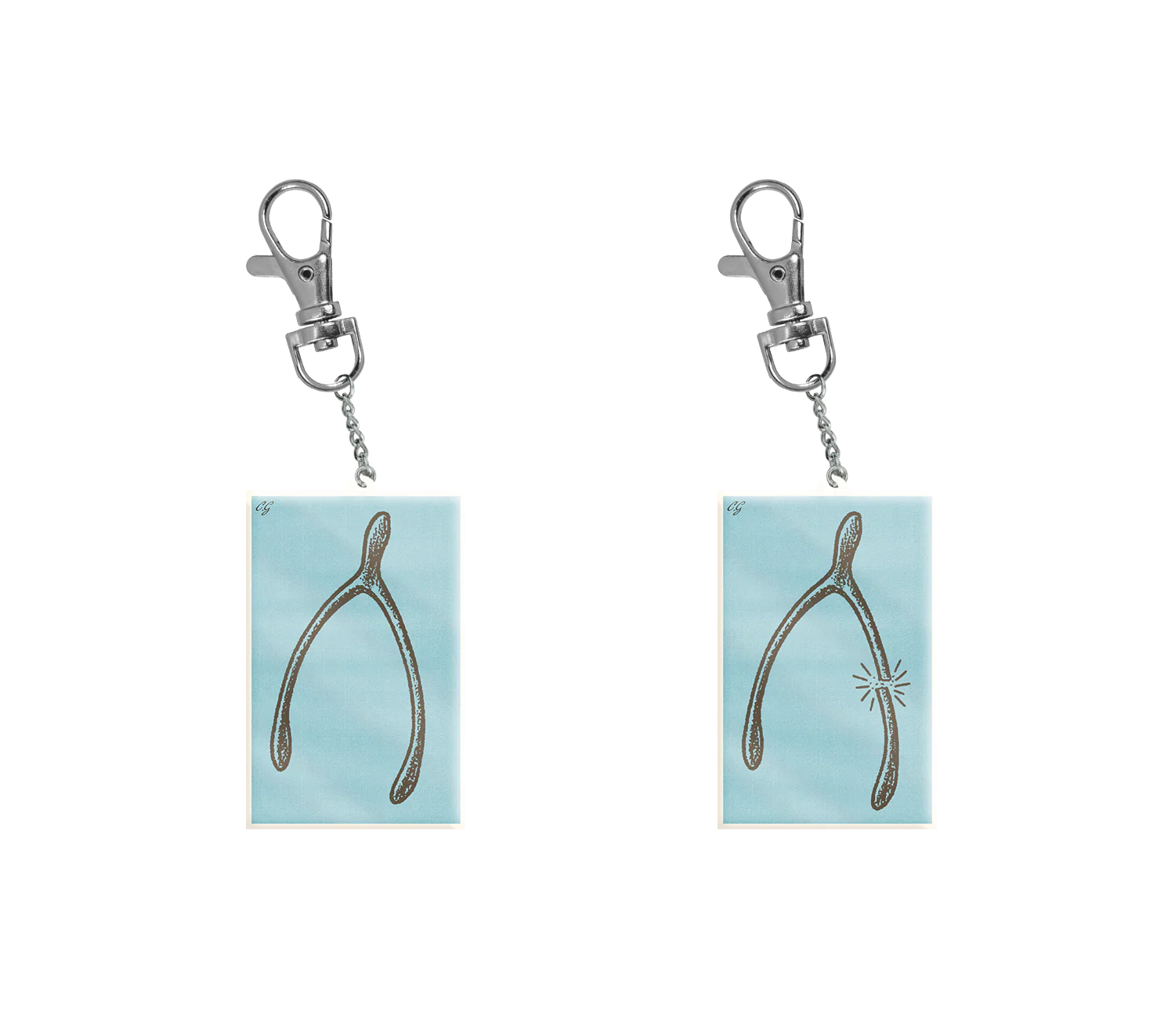 Wishbone Breaking Keychain