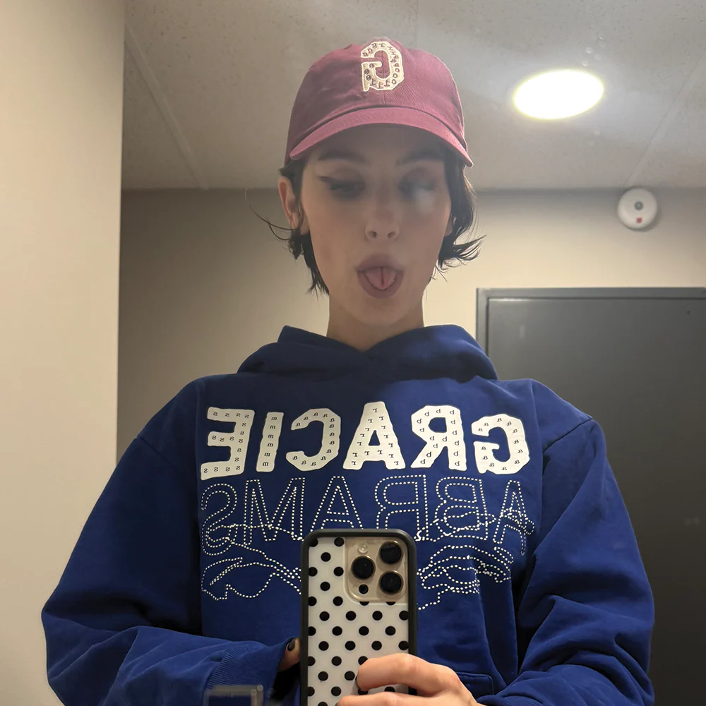 Gracie Abrams Letter Repeat Navy Unisex Hoodie - Image 2
