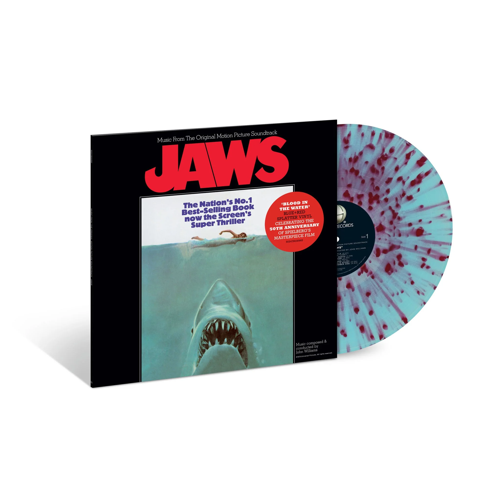 Jaws (50th Anniversary) Blood in the Water Blue + Red Splatter LP