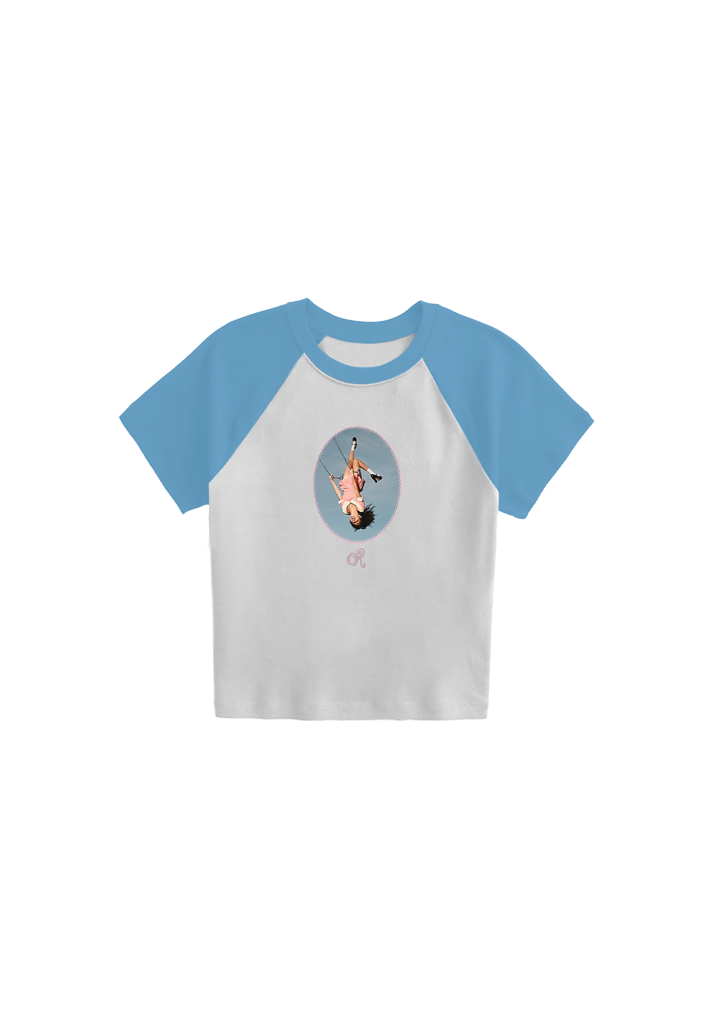 album cover stitched women's baby cropped raglan