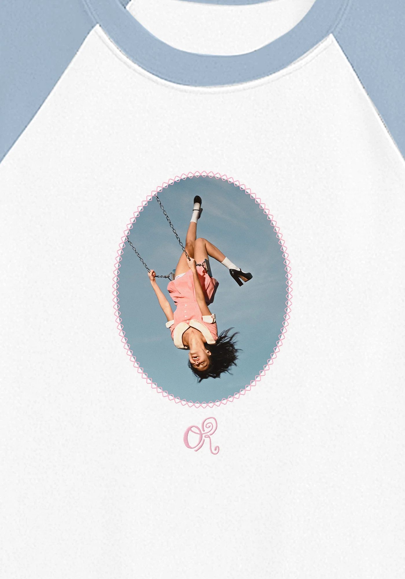 album cover stitched women's baby cropped raglan - Image 2