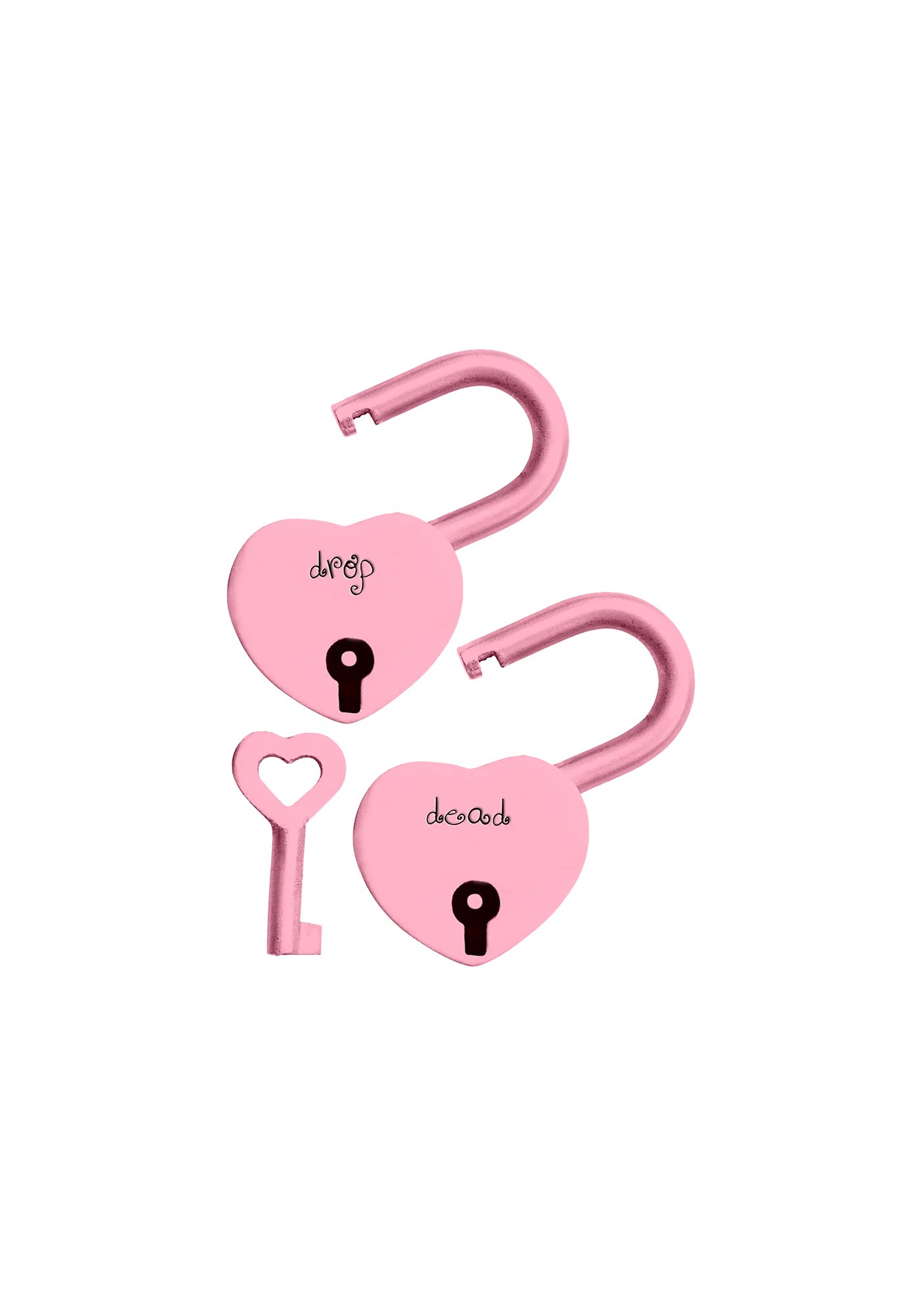 drop dead heart keyed padlock set