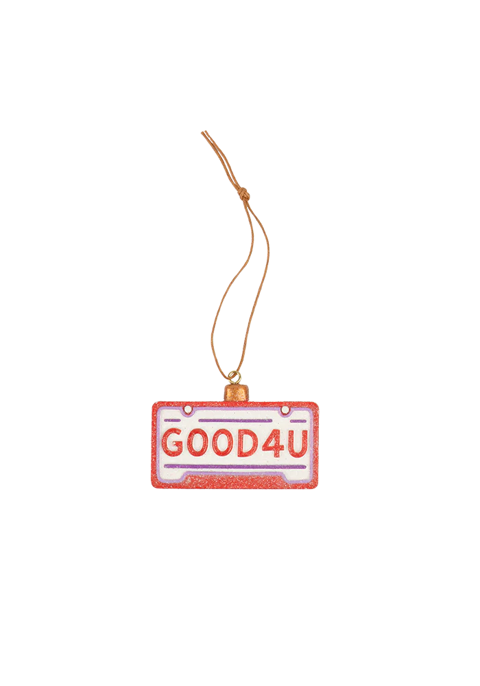 'Good 4 U' License Plate Ornament