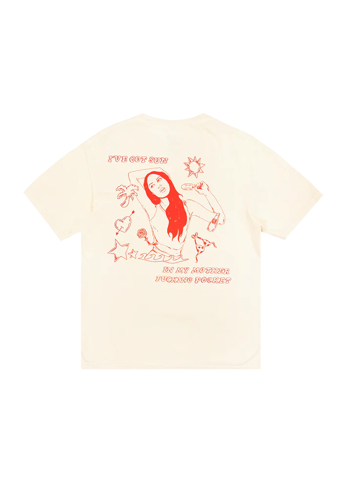 oversized sun in my mother fucking pocket t-shirt in ivory