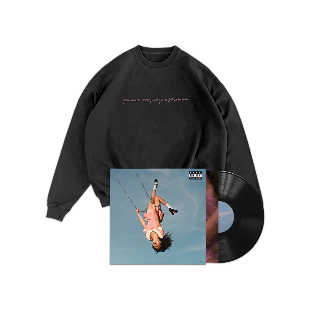 you seem pretty sad for a girl so in love - 'spark in the dark' black vinyl + crewneck bundle