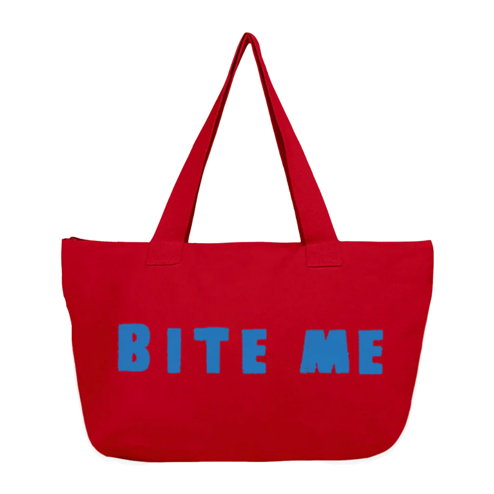 RED BITE ME TOTE