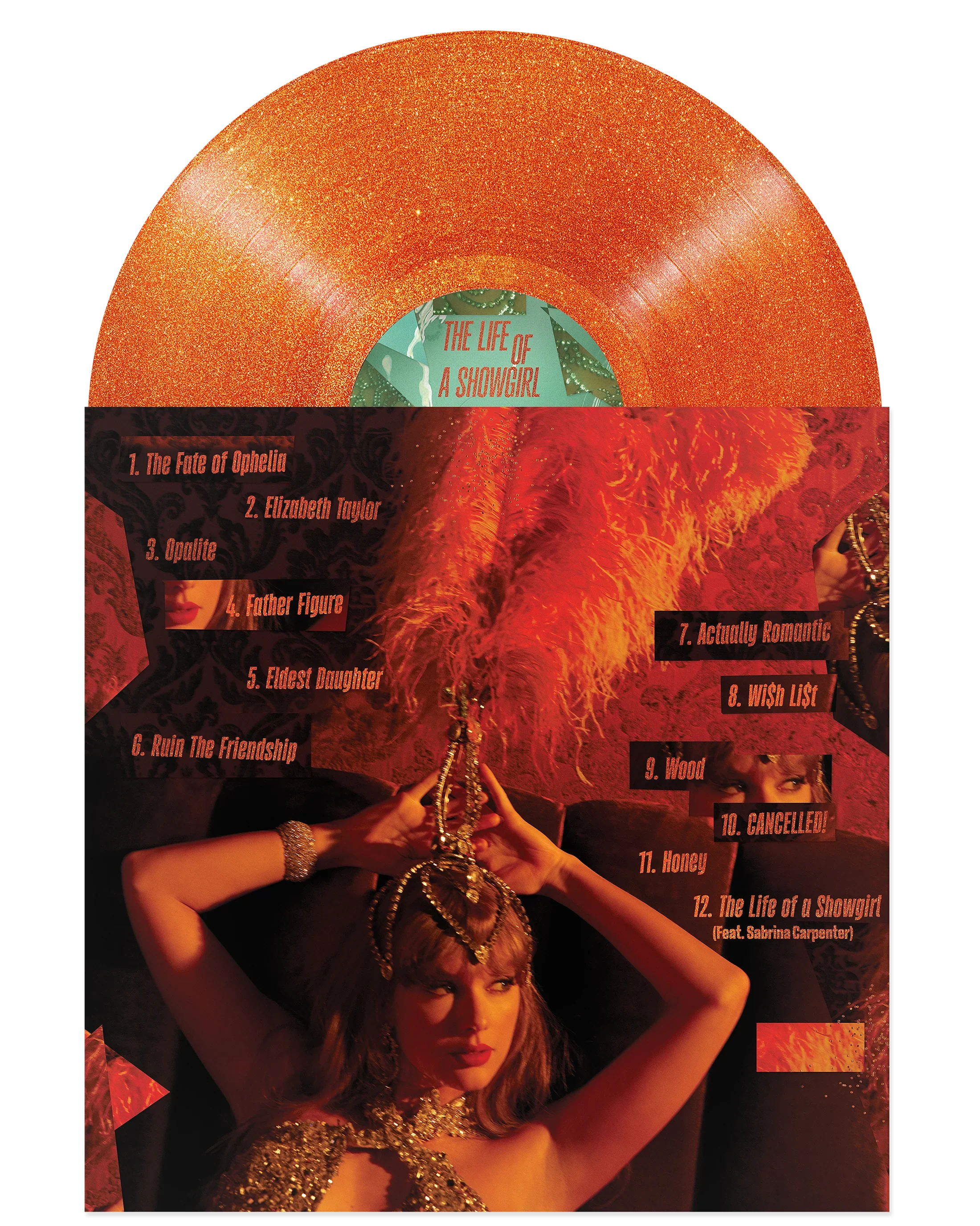 The Life of a Showgirl: Sweat and Vanilla Perfume Portofino Orange Glitter Vinyl - Image 2